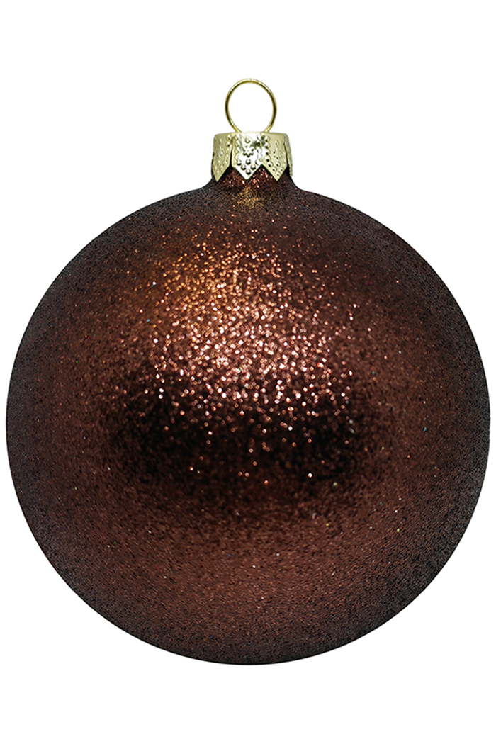 Пластиковый шар Искристый 11,5 и 13,5 см коричневый